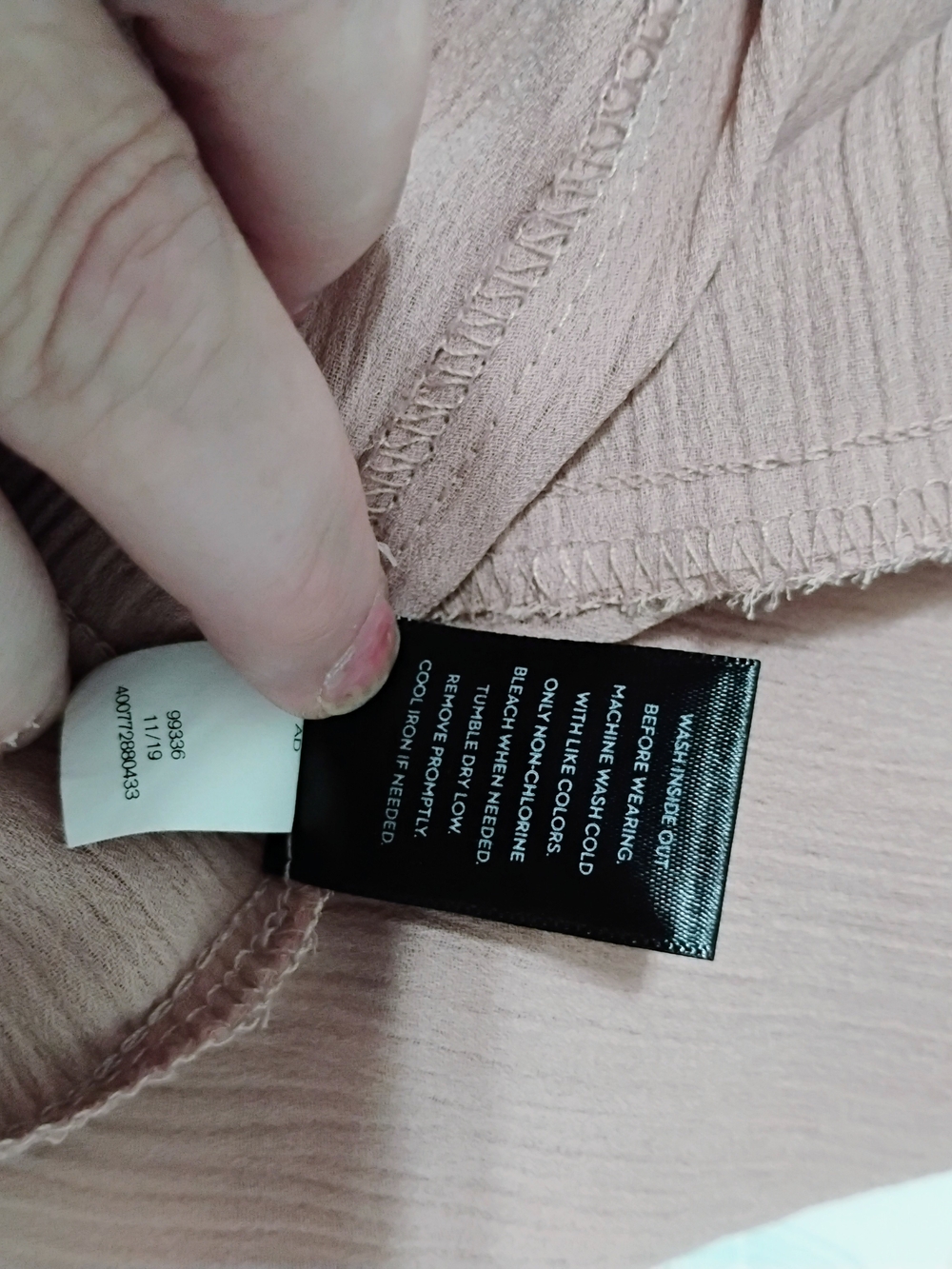 Simply Vera Vera Wang Blush Pink Ruffle-Hem Button Down Top Size: XL - Picture 5 of 6